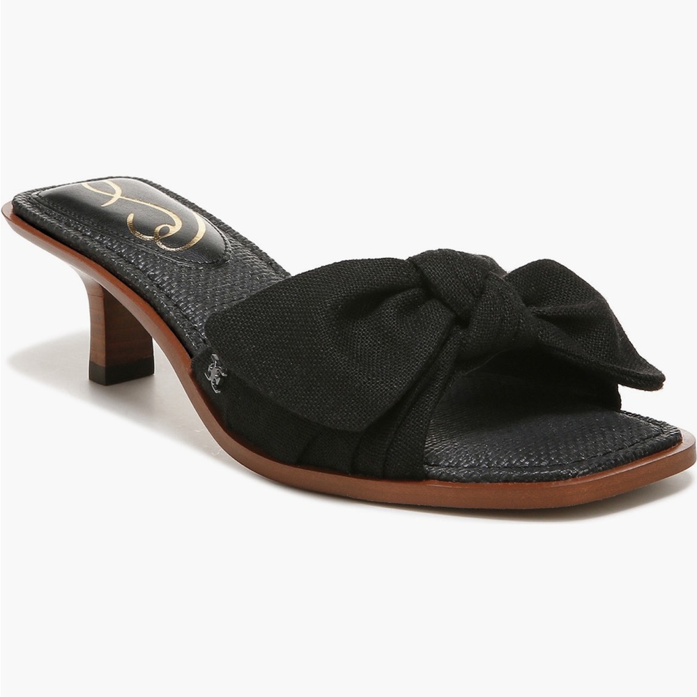 🖤 Sam Edelman Black Bow Kitten Heel Slide